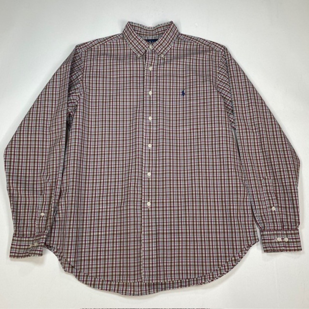 Ralph Lauren Mens Classic Fit Plaid Button Down Shirt Multicolor 16.5 L Long Slv